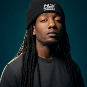 HD Barskie Signature Beanie worn by Barskie in a moody color-pop portrait lookbook shot